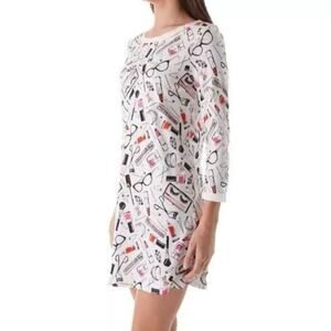 Kate Spade Dream a Little Dream Beauty Sleep Cosmetics Print Sleepshirt Size Med
